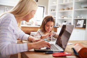 Mum on computer