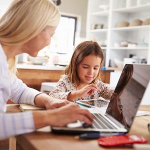 Mum on computer